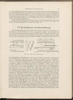 VI. Werkstattarbeit und Bauausführung.