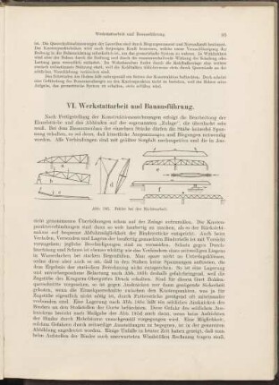 VI. Werkstattarbeit und Bauausführung.