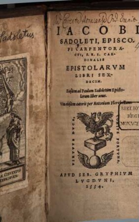 Iacobi Sadoleti, Episcopi Carpentoracti, S. R. E. Cardinalis Epistolarvm Libri Sexdecim