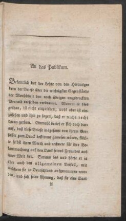 An das Publikum