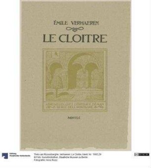 Verhaeren: Le Cloitre