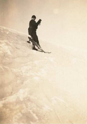 Skischule. Wenden am Steilhang