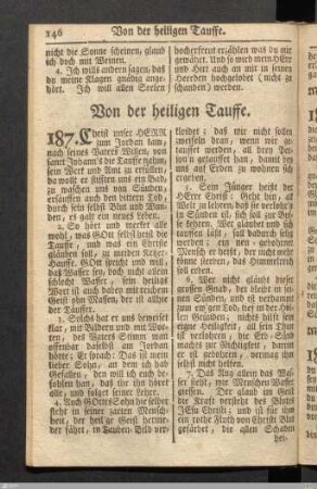 Von der heiligen Tauffe.