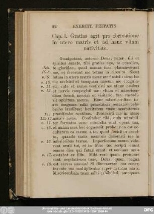 Cap. I. Gratias agit pro formatione in utero matris et ad hanc vitam nativitate.