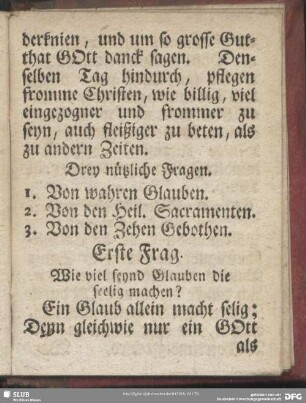 Drey nützliche Fragen