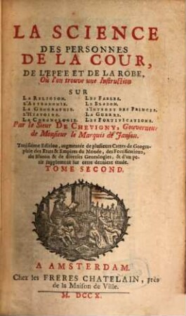 La Science Des Personnes De Cour, D'Epée Et De Robe, 2