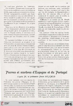 2: Pierres et marbres d'Espagne et du Portugal, [1] : d'après M. le professeur Henri Schmid