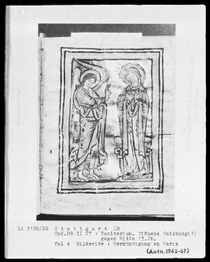 Psalterium — Verkündigung, Folio 4recto