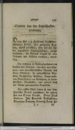Studien bey der Landschaftszeichnung