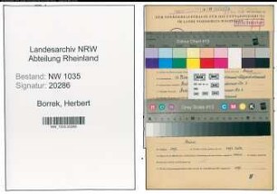 Entnazifizierung Herbert Borrek , geb. 10.11.1920 (Kaufmaennischer Angestellter)