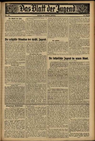 Zweite Ausgabe vom Mittwoch, den 23. August 1933.