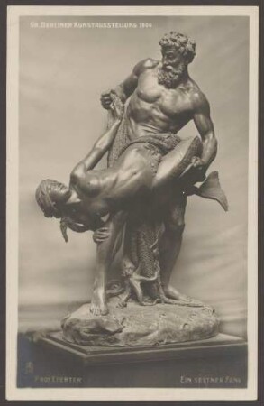 Ansichtskarte Bronzeskulptur „Der seltene Fang“