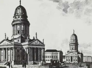 Berlin, Gendarmenmarkt, mit Deutschem und Französischem Dom