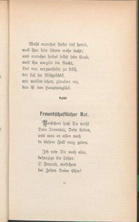 Freundschaftlicher Rat.