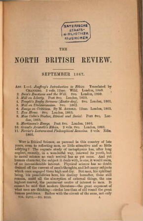 The North British review. 47. 1867 = N.S., Vol. 8, Sept. - Dez.