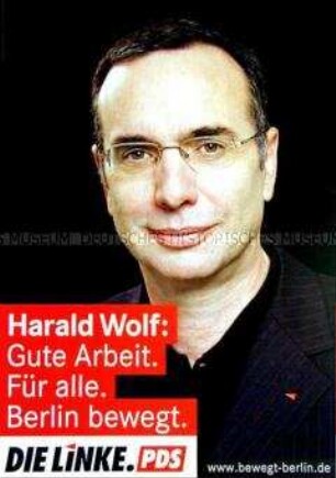 Plakat von "Die Linke. PDS" zur Wahl des Berliner Abgeordnetenhauses am 17.09.2006