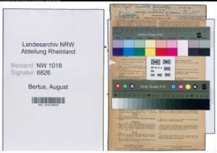 Entnazifizierung August Bertus , geb. 03.08.1902 (Stadtangestellter)