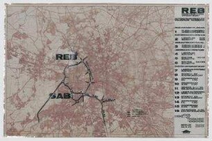 Gutachten Autobahn-Überbauung Rehberge (nicht realisiert) – Lageplan. Berlin-Wedding, Windhuker Straße