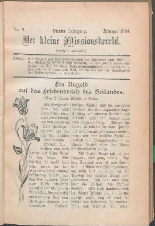 Nr. 2. Vierter Jahrgang. Februar 1904.