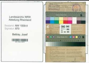 Entnazifizierung Josef Bettray , geb. 19.04.1895 (Rendant)