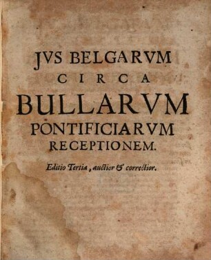 Ius Belgarum circa Bullarum pontificarum receptionem