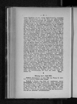 Sitzung am 1. Juni 1926.