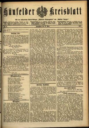 Ausgabe vom Samstag, den 25. Mai 1912.