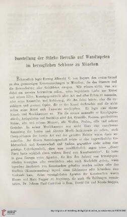 3: Darstellung der Stärke Herculis auf Wandtapeten im herzoglichen Schlosse zu München