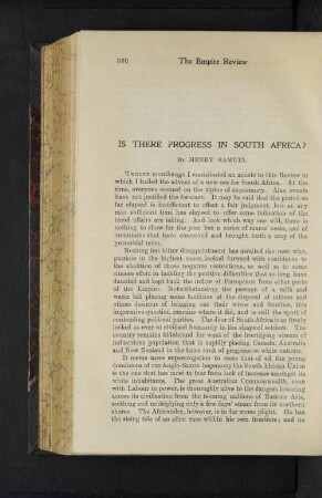 Is there Progress in South Africa?