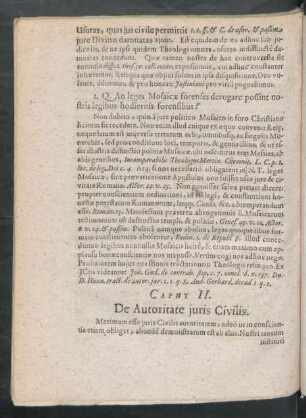 Caput II. De Autoritate iuris Civilis.