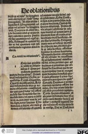 Capitulum tertium de oblationibus.