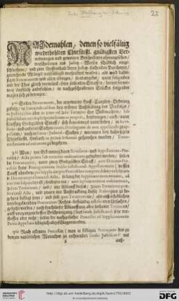 Nachdemahlen, denen so vielfaeltig wiederhohlten Churfuerstl. gnaedigsten Verordnungen [...]