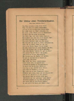 Der Schwur eines Proletarierknaben.