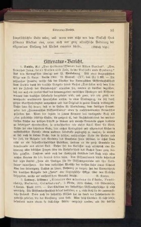 Litteratur-Berich