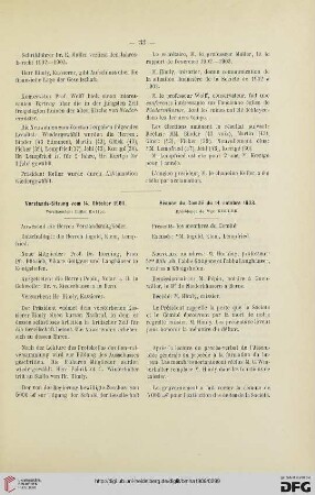 Vorstands-Sitzung vom 14. Oktober 1903 / Séance du Comité du 14 octobre 1903