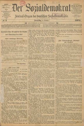 1885, No 1 (1. Januar 1885)-No 13 (26. März 1885): Der Sozialdemokrat