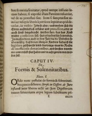 Caput IV. De Formis & Solennitatibus.