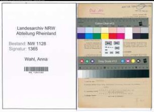 Entnazifizierung Anna Wahl , geb. 15.12.1905 (Angestellte)