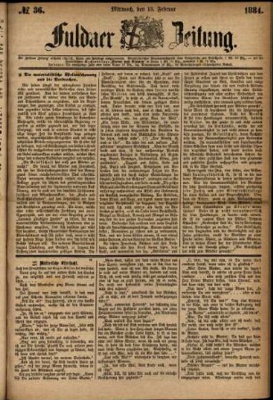 Ausgabe vom Mittwoch, den 13. Februar 1884.