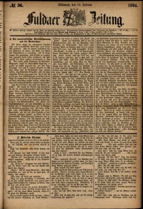 Ausgabe vom Mittwoch, den 13. Februar 1884.