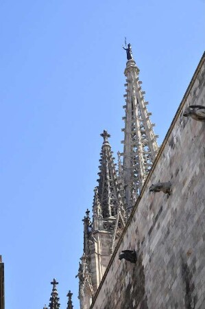 Barcelona - Turmspitze der Kathedrale : Die Turmspitzen der Kathedrale, aufgenommen am 15. April 2012 in Barcelona