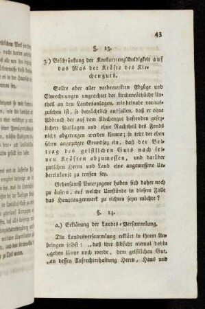 §14 Erklärung der Landes-Versammlung
