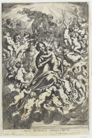 Maria mit Kind von Engeln umgeben
