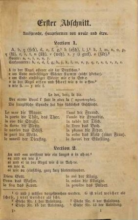 Cours gradué de langue française, 1[A]. Elementarbuch der Französischen Sprache : nach Seidenstücker's Methode