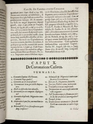 Caput X. De Coronatione Cæsareæ.
