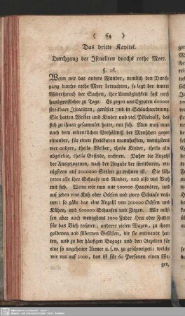 Das dritte Kapitel. Durchgang der Israeliten durchs rothe Meer
