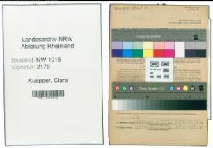 Entnazifizierung Clara Kuepper , geb. 06.12.1898 (Lehrerin)