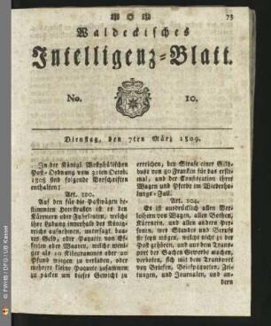 No. 10. Dienstag, den 7ten Maerz 1809