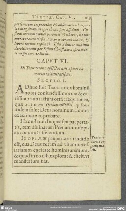 Caput VI. De Tentatione afflictarum opum ex variis calamitatibus