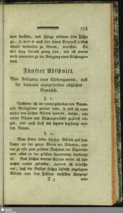 Fünfter Abschnitt. Von Anlegung eines Küchengartens, und der darinnen anzuziehenden nützlichen Gewächse